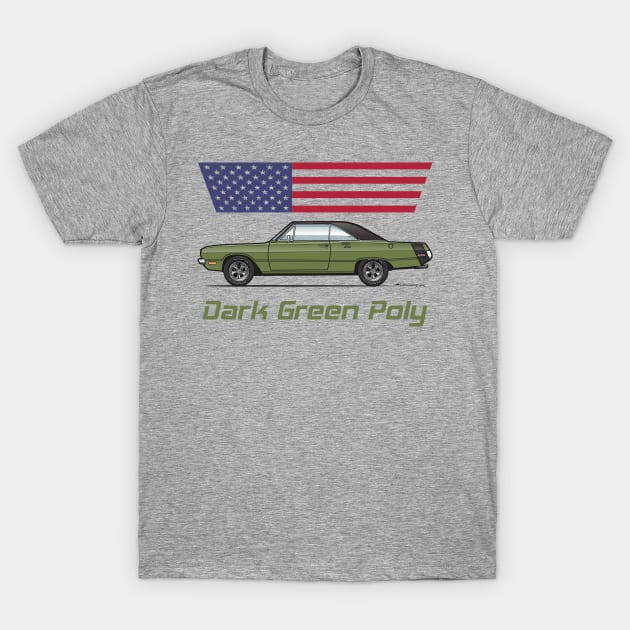 Dark Green Poly USA T-Shirt by JRCustoms44